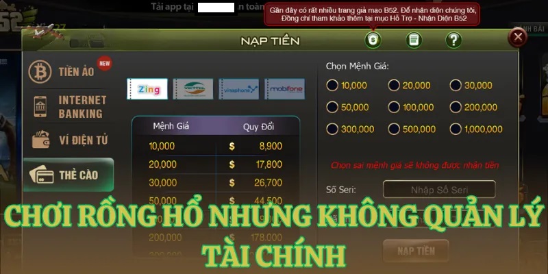 choi rong ho nhung khong quan ly tai chinh Chơi rồng hổ nhưng không quản lý tài chính